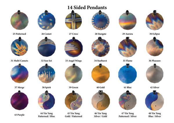 14 Sided Tesla Pendant Colours