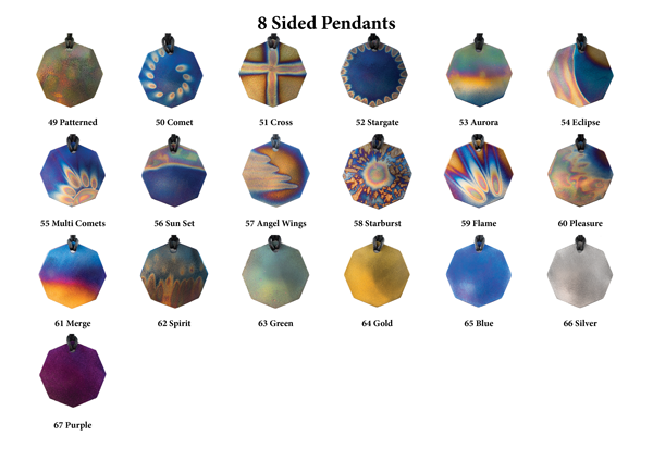 8 Sided Tesla Pendant Colours